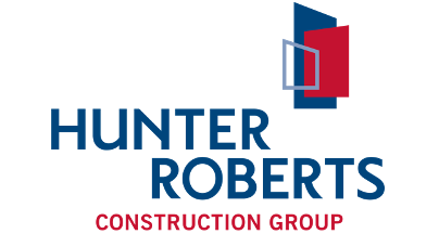 Logo of Hunter Roberts Construction Group, a satisfied client of Elevated Angles drone services